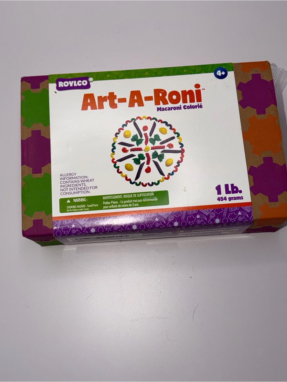 Art-A-Roni Colored Macaroni Craft Kit - Purple/Green/Orange